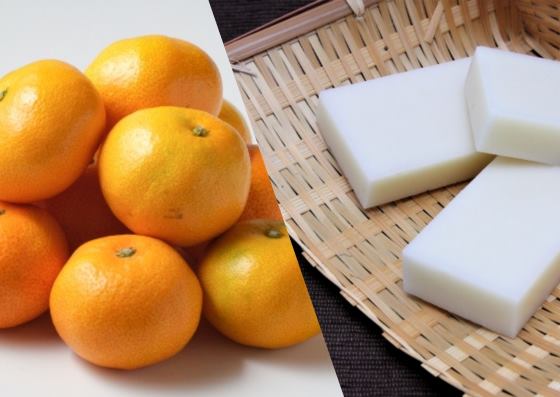 餅・みかんのお土産